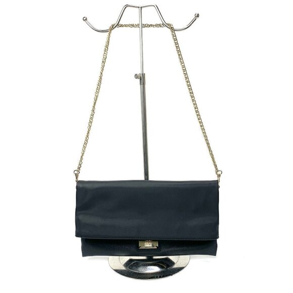 Geox Three Way Convertible Clutch Fold Over Shoulder Crossbody Bag - Black - Picture 2 of 15